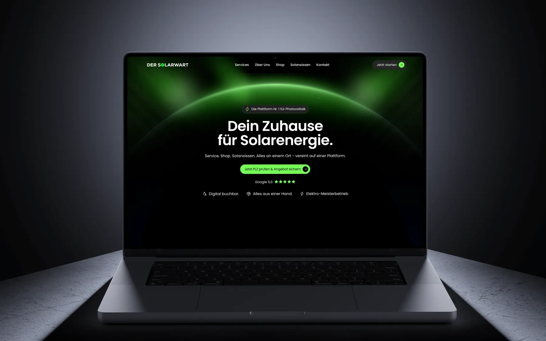 DER SOLARWART website for solar services in Germany