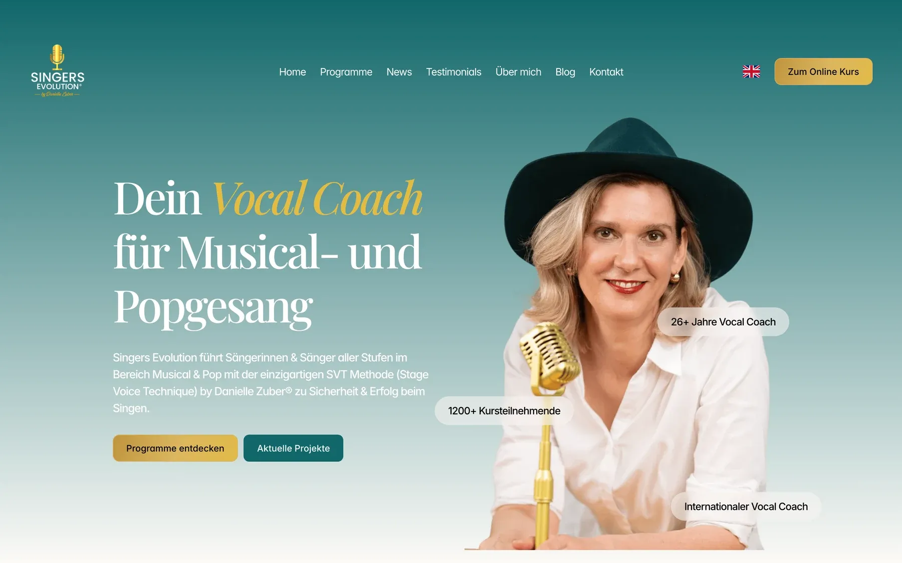 Singers Evolution website for vocal coaching services